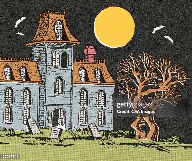 haunted house - haunted house background stock illustrations