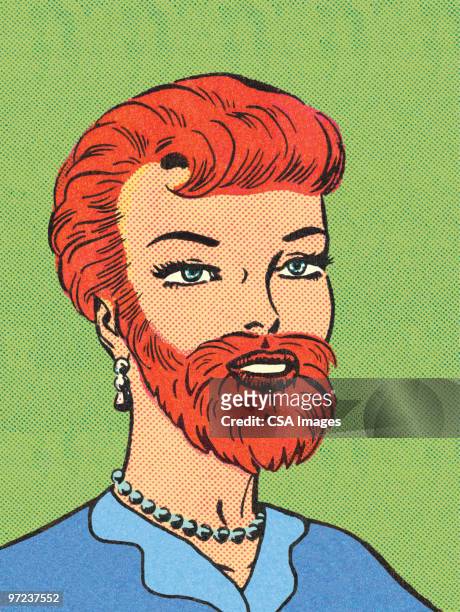 bearded lady - rotes haar stock-grafiken, -clipart, -cartoons und -symbole