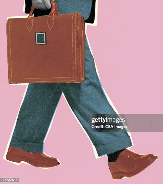 briefcase - menschliches bein stock-grafiken, -clipart, -cartoons und -symbole