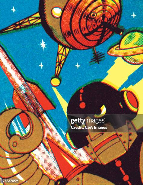 space explorer - robotic claw stock illustrations