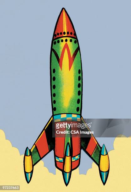 spaceship - toy rocket stock illustrations