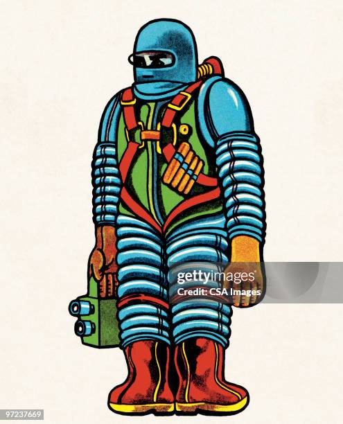robot - space helmet stock illustrations