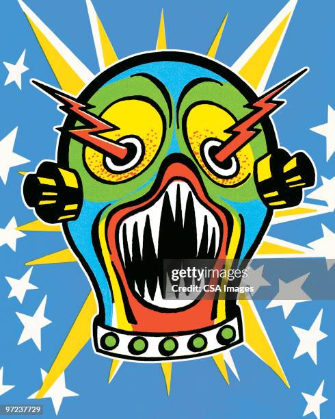 space explorer - sharp teeth stock illustrations