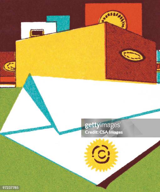 mailing items - note message stock illustrations