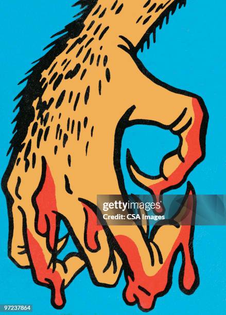 ilustraciones, imágenes clip art, dibujos animados e iconos de stock de bloody claw - uñas halloween