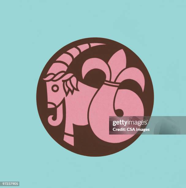 stockillustraties, clipart, cartoons en iconen met capricorn - astrologisch teken