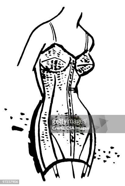 woman posing - women in girdles stock illustrations