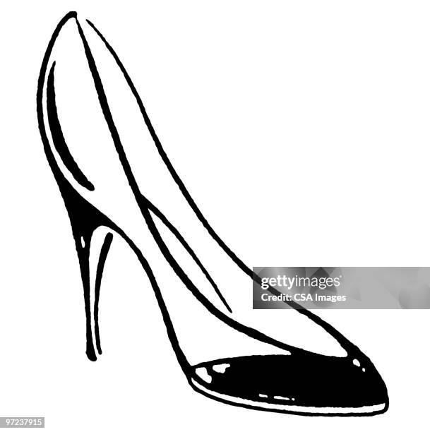 woman's shoe - hoher absatz stock-grafiken, -clipart, -cartoons und -symbole