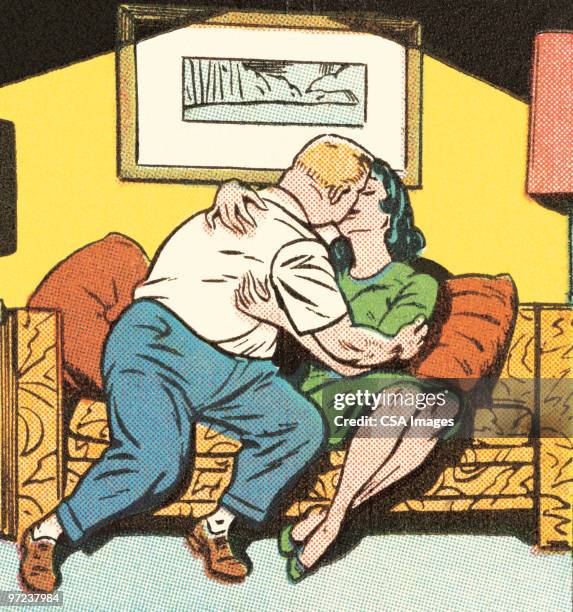 the make out couch - embracing stock illustrations