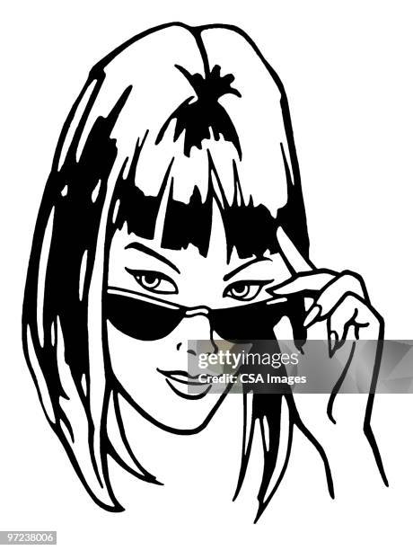 woman in sunglasses - sunglasses woman stock illustrations