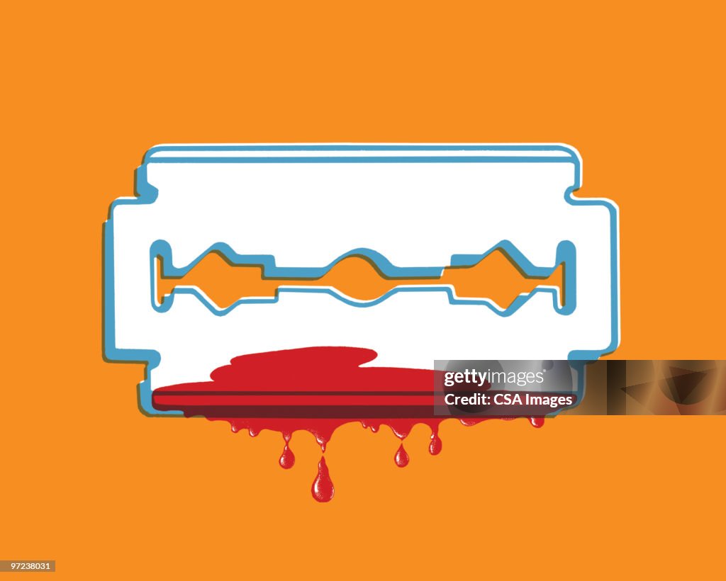 Bloody razor blade