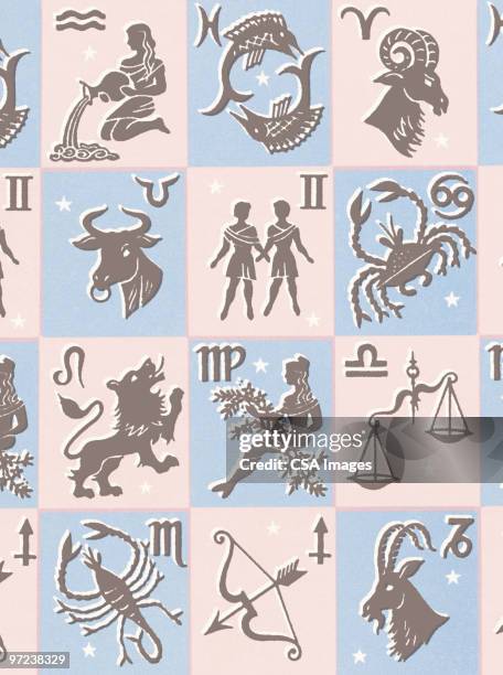 astrology - zodiac fire sign stock illustrations