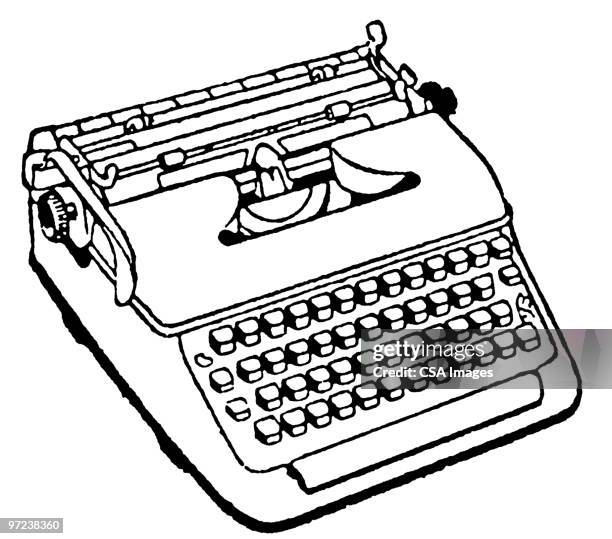 typewriter - office space no people stock illustrations