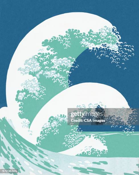 waves - large wave stock illustrations