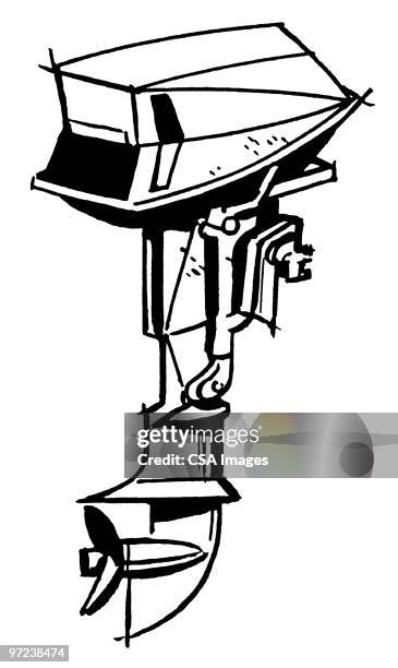 boat motor - outboard stock-grafiken, -clipart, -cartoons und -symbole