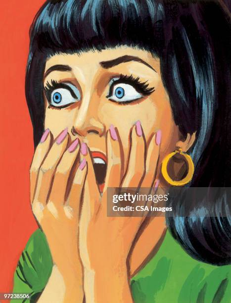 screaming woman - gasping stock illustrations