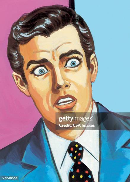 staring man - studio headshot stock illustrations