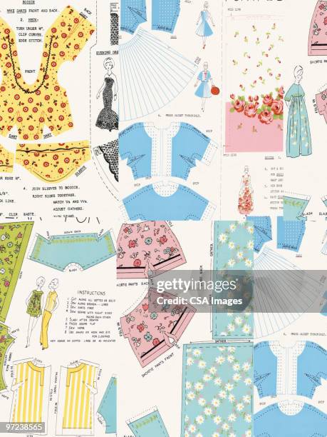 stockillustraties, clipart, cartoons en iconen met clothing pattern - kleermaker