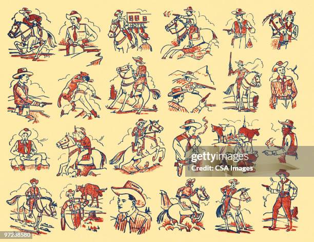 western pattern - american culture stock illustrations