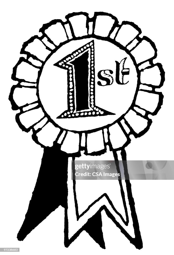 1st Ribbon Design First Place Ribbon Vector