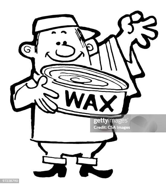 auto mechanic with wax - waxing services stock illustrations