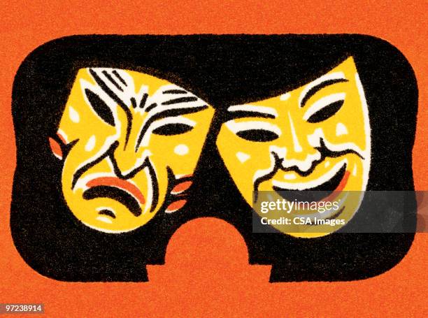 drama masks - disguise stock illustrations