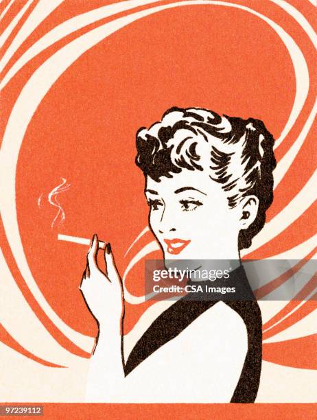 woman smoking - smoking issues stock illustrations