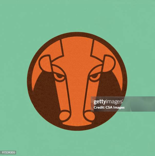stockillustraties, clipart, cartoons en iconen met taurus - astrologisch teken