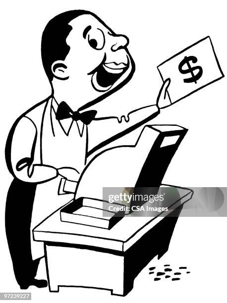 cashier - money manager stock illustrations