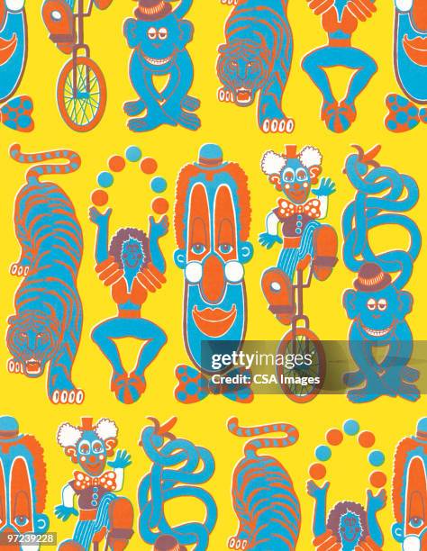 circus pattern - snake wrapped stock illustrations