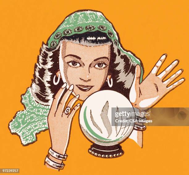 psychic - crystal ball stock illustrations