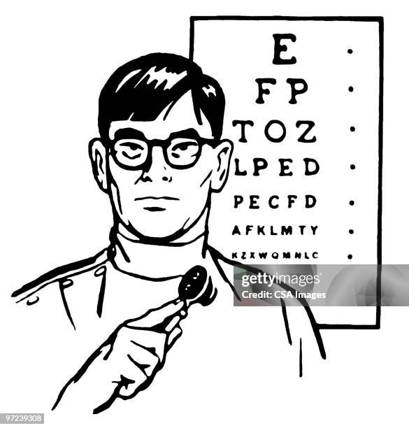 eye doctor - eye chart stock illustrations