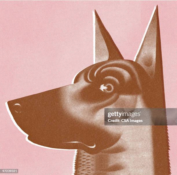 doberman - guard dog stock illustrations