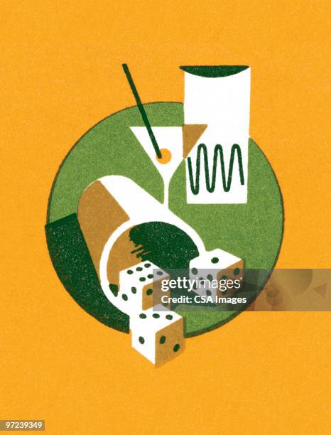 yahtzee - las vegas party stock illustrations
