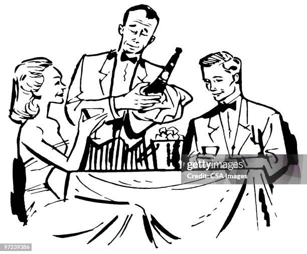 fancy restaurant - party social event stock illustrations