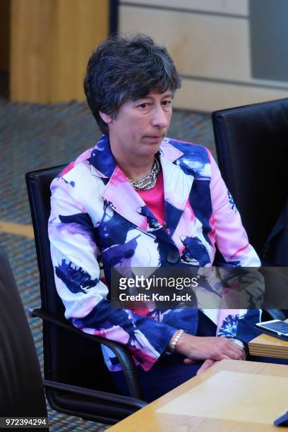 Scottish Conservative spokesperson Liz Smith listens to a ministerial statement on "Student Support" by Scottish Higher Education Minister...