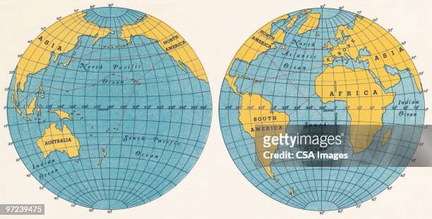 globes - longitude stock illustrations