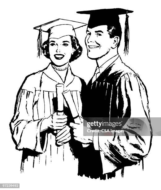 graduates - feeling relieved stock illustrations