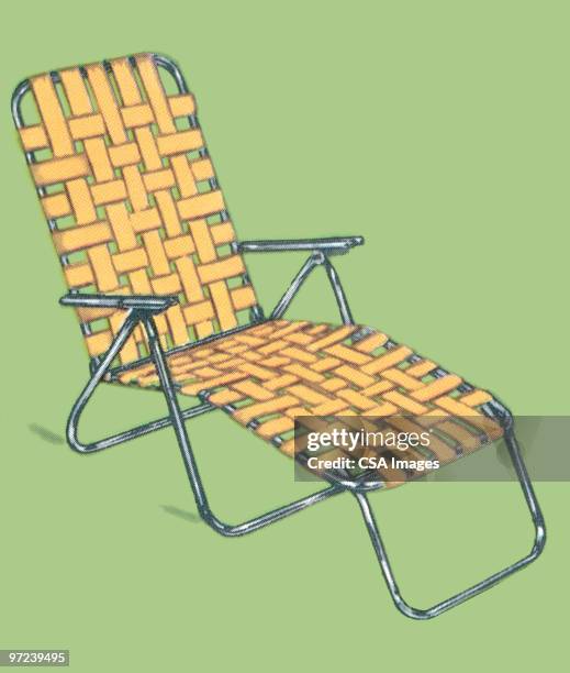 lawn chair - outdoor chair stock illustrations