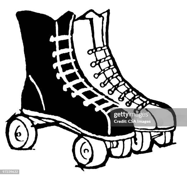 roller-skates - roller skating rink stock illustrations