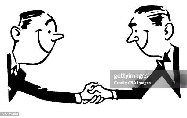 stockillustraties, clipart, cartoons en iconen met handshake - goede manieren