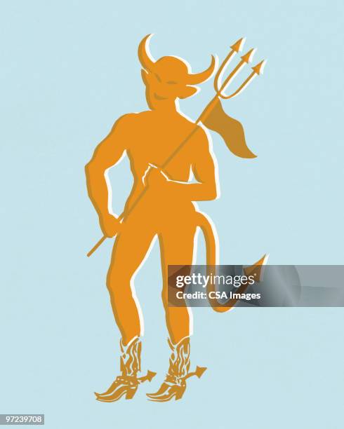 devil - spear stock illustrations