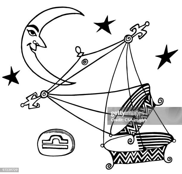 libra - zodiac air sign stock illustrations
