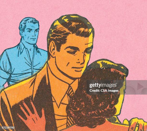 slow dance - infidelity stock illustrations