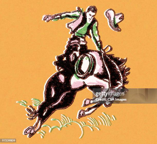 bucking bronco - bucking bronco stock illustrations