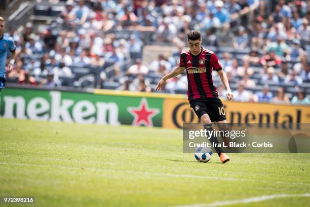 Miguel Almiron of Atlanta United has an open pitch during the match between New York City FC and Atlanta United FC at Yankee Stadium on June 09, 2018...