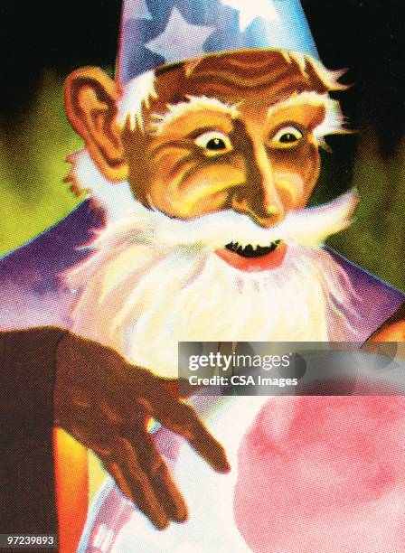 merlin - wizard stock illustrations