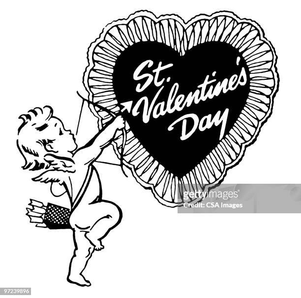 st. valentine's day - cupid stock-grafiken, -clipart, -cartoons und -symbole