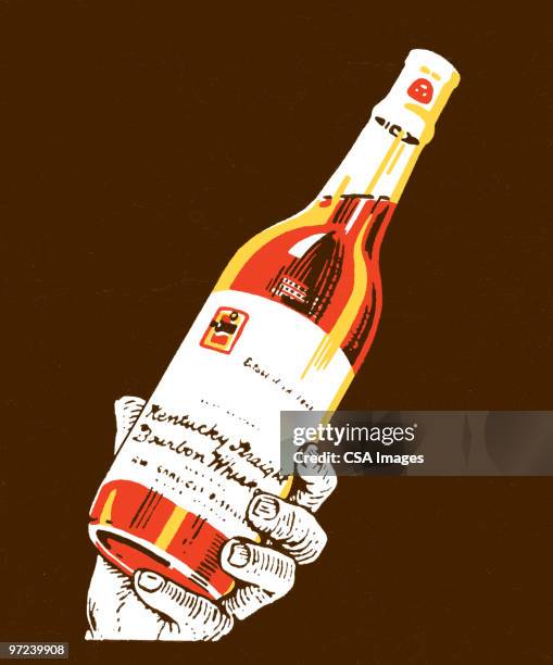 wine bottle - champagne bottle isolated stock illustrations