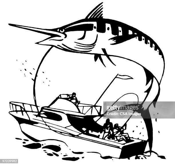 stockillustraties, clipart, cartoons en iconen met swordfish - marlin